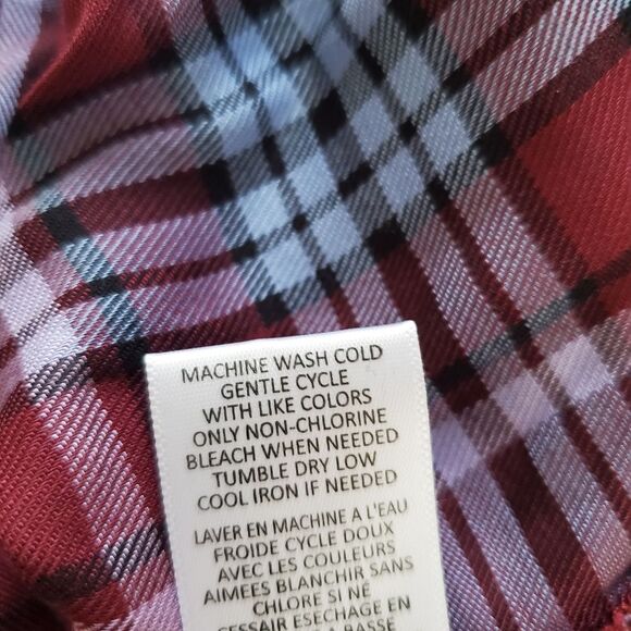 Love, Fire Raw Hem Plaid Button-Down Top sz 1x - Picture 14 of 14